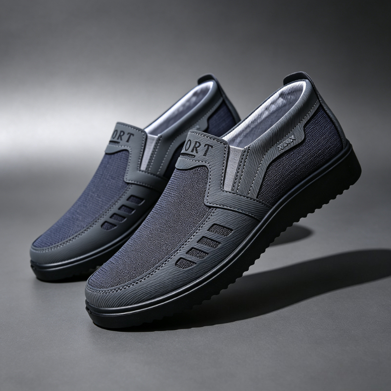 Espadrille Slip On - Men Slip‑On Canvas Loafers Breathable Comfort