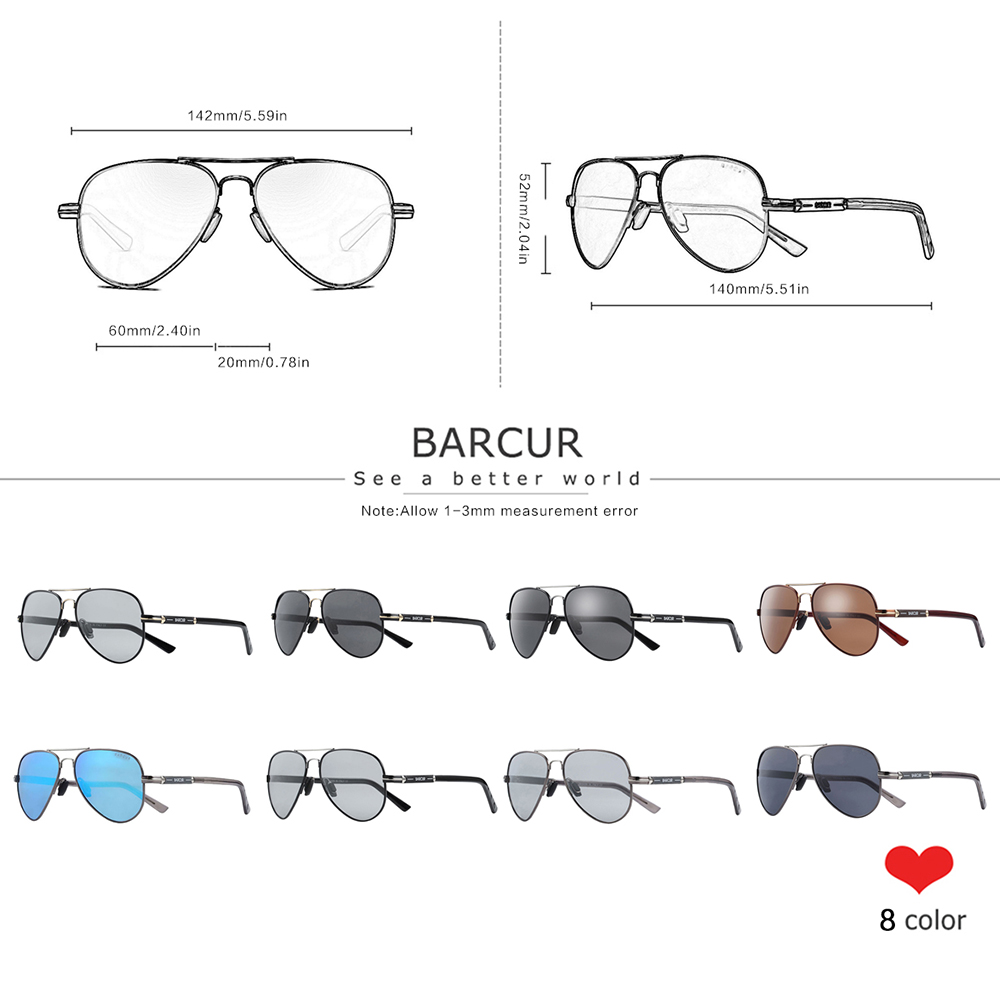 BARCUR Polarized Mens Sunglass - огляд і ціна Sunglasses Aviator Polarized