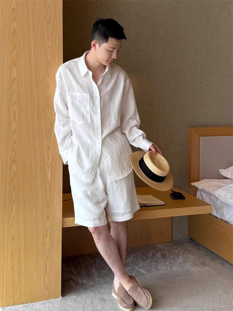 Summer Fashionable Linen Set M - огляд і ціна Linen Shirt Breathable